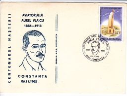 Romania , Roumanie , 1982 , Constanta , Aurel Vlaicu - 100 Years Since The Birth Of The Aviator  , Plane , Spec. Cancel. - Marcofilie