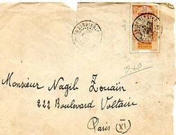 C7 1929 Lettre POUR LA FRANCE                        COUPURE AU MILIEU - Lettres & Documents