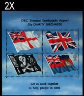 BULK 2 X GREAT BRITAIN 2001 Flags Union Jack OVPT:Tsunami Sheetlet [PRINT:250] - Errors, Freaks & Oddities (EFOs