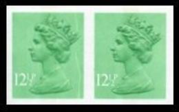 CV:€156.00  GREAT BRITAIN QII Machine 12½p IMPERF.PAIR GB - Non Dentellati