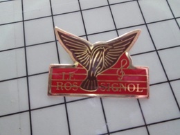 316c Pin's Pins / Beau Et Rare / THEME : ANIMAUX / OISEAU LE ROSSIGNOL MUSIQUE PORTEE MUSICALE CHORALE Par ACSEL - Pin-ups