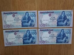 RARE SUITE DE 4 BILLETS DE 100 ESCUDOS  DU 24/02/1981 Pour Neufs - Portugal