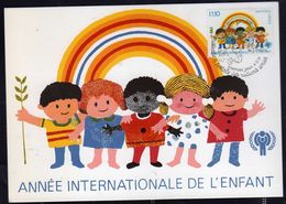 NATIONS UNIES GENEVE ONU UN UNO 4 5 1979 ANNEE INTERNATIONALE DE L'INFANT CHILD YEAR  FDC MAXI CARD CARTOLINA MAXIMUM - Maximumkaarten