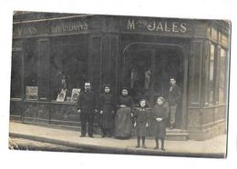 DEVANTURE DE COMMERCE Vins Charbons Maison JALES Carte Photo Animation - A Identifier