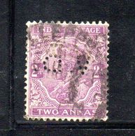 APR3001 - INDIA , 2 Annas  Usato PERFIN PERFINS - Used Stamps