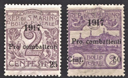 SAN MARINO 1917 PRO COMBATTENTI ** MNH - Unused Stamps