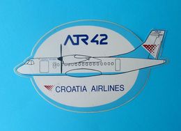 CROATIA AIRLINES ... ATR 42 ... Old And Rare Sticker * Larger Size * Croatian National Airline * Plane Avion Airways - Pegatinas