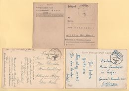 Lot De 3 Cartes Avec Obliterations Feldpost - Oorlog 1939-45
