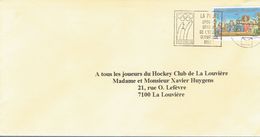 Flamme Jeux Olympiques (JO) Sur Enveloppe Adressée Au Hockey Club La Louvière (avril 1993) - Vlagstempels