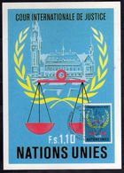 NATIONS UNIES GENEVE ONU UN UNO 9 11 1979 COUR INTERNATIONALE DE JUSTICE COURT  FDC MAXI CARD CARTOLINA MAXIMUM - Maximumkaarten