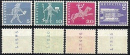 Schweiz Suisse 1960: Rollen Rouleaux Coils MIT NUMMERN Zu 355/363R Mi 696/704R Yv 643/651 ** MNH  (Zumstein CHF 25.00) - Coil Stamps