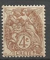 CRETE N° 4 NEUF*  TRACE DE CHARNIERE  / MH - Nuevos