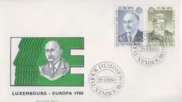 Enveloppe  FDC  1er  Jour  LUXEMBOURG    EUROPA    1980 - 1980