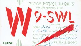 Old QSL From William S Shadid (W9-SWL), West Jefferson St., Bloomington, Ill., USA, May 2/1946 - CB