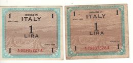 ITALY    AM Lire  Coppia 1 Lira   BEP & FLC    1943   ( WWII ) - Occupation Alliés Seconde Guerre Mondiale