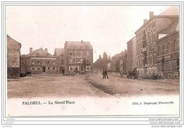 PALISEUL ..-- La Grand' Place . Attelage . 1908 Vers HOUFFALIZE ( Mme DENIS Chez Mme ANDRE ) . Voir Verso . - Paliseul