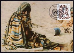 NATIONS UNIES GENEVE ONU UN UNO 19 5 1984 UN AVENIR POUR LES REFUGIES REFUGEES RIFUGIATI FDC MAXI CARD CARTOLINA MAXIMUM - Maximumkaarten