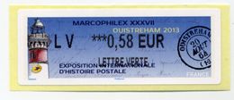 2013 LISA 2 LV 0.58 Euro MARCOPHILEX XXXVII  à OUISTREHAM - 2010-... Illustrated Franking Labels