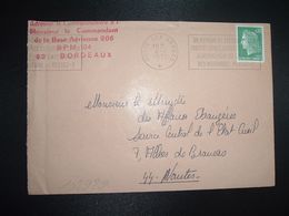 LETTRE TP M. DE CHEFFER 0,30 OBL.MEC.6-7 1971 POSTE AUX ARMEES + BASE AERIENNE 206 BPM 104 BORDEAUX (33) - Correo Aéreo Militar