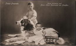 ! Alte Ansichtskarte, Adel, Royalty, Prinz Wilhelm Von Preussen, Louis Ferdinand, Hund - Familles Royales