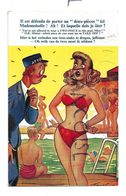 A La Plage. Agent Et Jeune Fille En Bikini:" Il Est Défendu De Porter Un "deux-pièces"". Signée Taylor. - Taylor