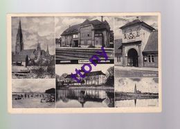 Cp:  Stadt   Schleswing    Multi -vue Dom -moveninsel - Haithabu-museum - Schloss  - Kreisbahnhof  Carte Non Circulée - Schleswig