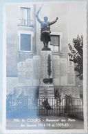 69 CPA VILLE DE COURS MONUMENT AUX MORTS DES GUERRES 1914 1918 ET 1939 1945 - Cours-la-Ville