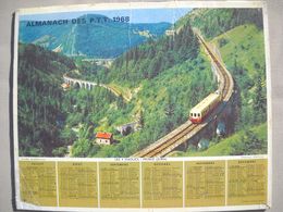 1613 Calendrier Du Facteur PTT 1968   Illustration Les 4 Viaducs Morez Jura, Tulipes Train - Groot Formaat: 1961-70