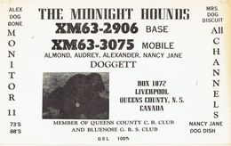 Old QSL From Almond & Audrey Doggett, Liverpool, N.S, Canada. XM63-2906 (Jun 68) - CB-Funk