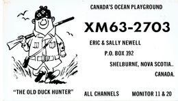 Old QSL From Eric & Sally Newell, Shellburne, N.S., Canada, XM63-2703 (Dec 68) - CB