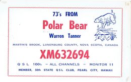 Old QSL From Warren Tanner, "Polar Bear", Martin's Brook, N.S., XM632694 (Dec 68) - CB-Funk