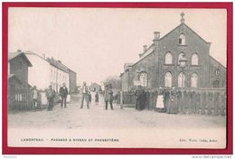 Delcampe - Lamorteau - Passage à Niveau Et  Presbytère - Très Animée. Circulé En 1908. - Rouvroy