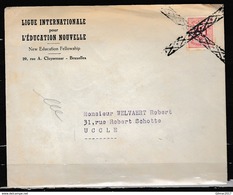 Brief Met Annulatiestempel Naar Uccle Ligue Internationale Pour L'Education Nouvelle - 1951-1975 Heraldischer Löwe (Lion Héraldique)