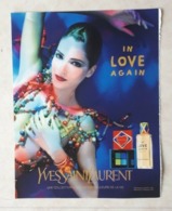 PUBLICITÉ PARFUM - PRINT PERFUME ADVERTISEMENT - IN LOVE AGAIN YVES SAINT LAURENT 1998 - Publicités