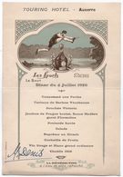 Menu LA BENEDICTINE - Les Sports - Le Saut - TOURING HOTEL AUXERRE 1926 - Menus