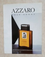 PUBLICITÉ PARFUM - PRINT PERFUME ADVERTISEMENT - AZZARO POUR HOMME 1988 - Werbung