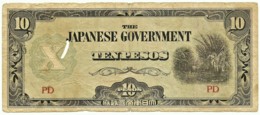 Delcampe - PHILIPPINES - 10 Pesos - ND ( 1942 ) WWII - Pick 108.a - With OVERPRINT - Serie PD - Japanese Occupation - Philippines