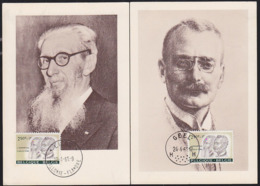 BELGIUM (1961) Joseph Demarteau. A. Van De Perre. Set Of 2 Maximum Cards With Thematic Cancel. Scott No B687. - 1961-1970