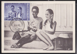 BELGIUM (1960) Girls Playing With Dolls. Maximum Card With First Day Cancel. Scott No 551, Yvert No 1145. - 1951-1960