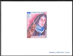 FRENCH POLYNESIA (1973) St. Thérèse. Lisieux. Deluxe Sheet. Centenary Of Birth Of Carmelite Nun. Scott No C94 - Imperforates, Proofs & Errors