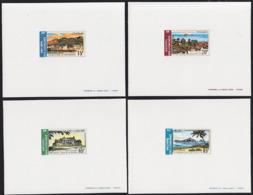 COMORO ISLANDS (1971) Tourist Sites. Set Of 4 Deluxe Sheets. Scott Nos C32-5, Yvert Nos PA32-5. - Autres & Non Classés