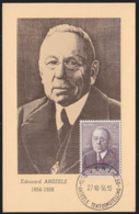 BELGIUM (1956) Edouard Anseele. Maximum Card With First Day Cancel. Scott No 499. - 1951-1960