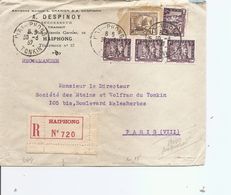 Indochine ( Lettre Recommandée De 1932 De Haiphong Vers La France à Voir) - Lettres & Documents