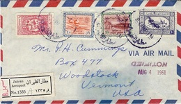 1961- Cover From ZAHRAM Aéroport   Via Air Mail To Woodstock ( U S A ) - Arabie Saoudite