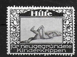 Österreich Hilfe Kinderkrippen Spendenmarke Cinderella Vignet Werbemarke Propaganda - Vignettes De Fantaisie