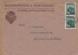 Willvonseder & Marchesani Salzburg - Salzburg Bayerhammer-STrasse - Obere Briefmarke Beschädigt - 1946 - Pharmacy