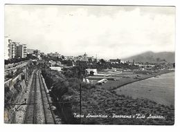 CLA375 - TORRE ANNUNZIATA PANORAMA E LIDO AZZURRO ANIMATA 1950 CIRCA FERROVIA - Torre Annunziata