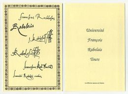 Ex-Libris édité Par L'Université François Rabelais De Tours : Les Différentes Signatures De Rabelais. XL 10,5 X 15,5 Cm - Exlibris