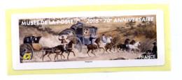 2016 LISA 2  VIGNETTE VIERGE 70ème Anniversaire Du Musée De La Poste - 2010-... Illustrated Franking Labels