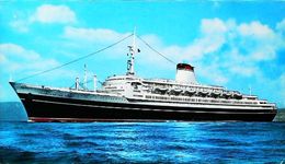 Bateau PAQUEBOT ( OCEAN  Ship ) "T/N LEONARDO DA VINCI" Italia Societa Di Navigazione - Genova  1950/60s - Steamers